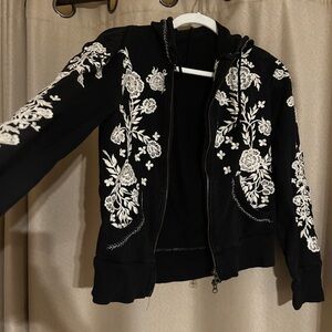 Free People Embroidered Black Jacket